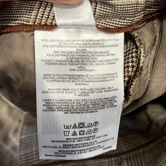 Brooks Brothers Plaid Pants Size 8 - Picture 5 of 5